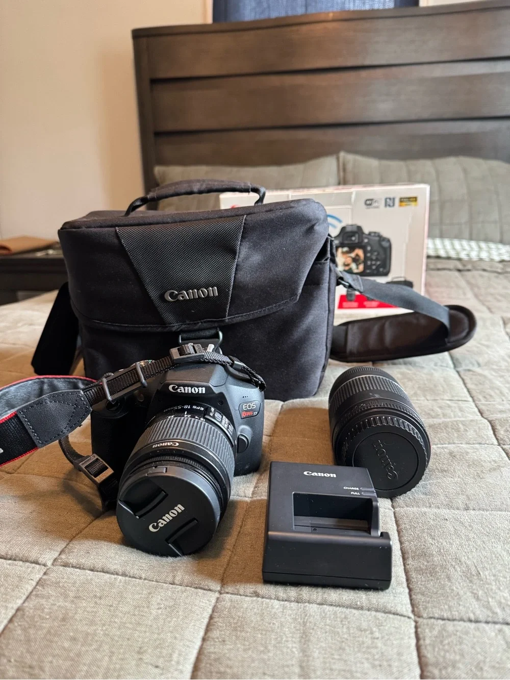 Canon EOS Rebel T7 DSLR Premium Camera Kit in Black